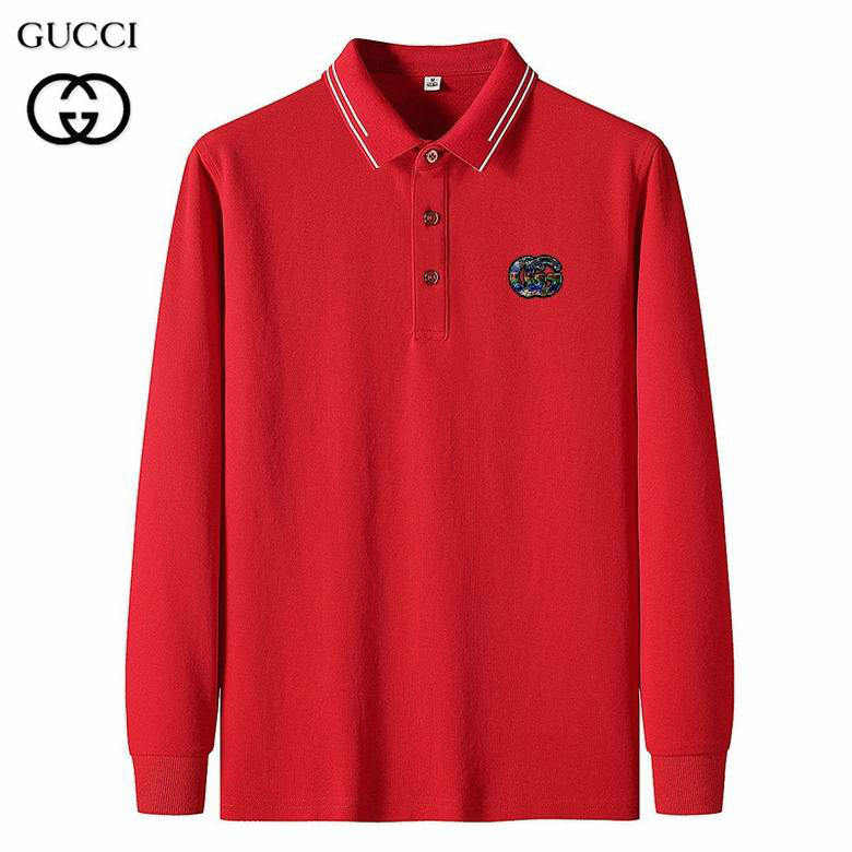 Wholesale Cheap Gucci Long Sleeve Lapel T Shirts for Sale