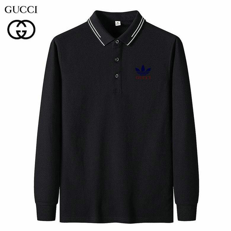 Wholesale Cheap Gucci Long Sleeve Lapel T Shirts for Sale