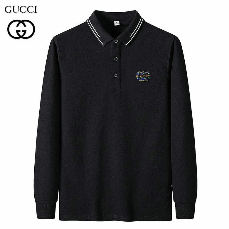 Wholesale Cheap Gucci Long Sleeve Lapel T Shirts for Sale