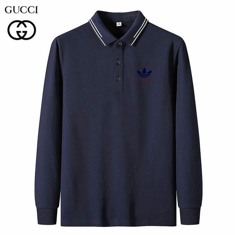 Wholesale Cheap Gucci Long Sleeve Lapel T Shirts for Sale