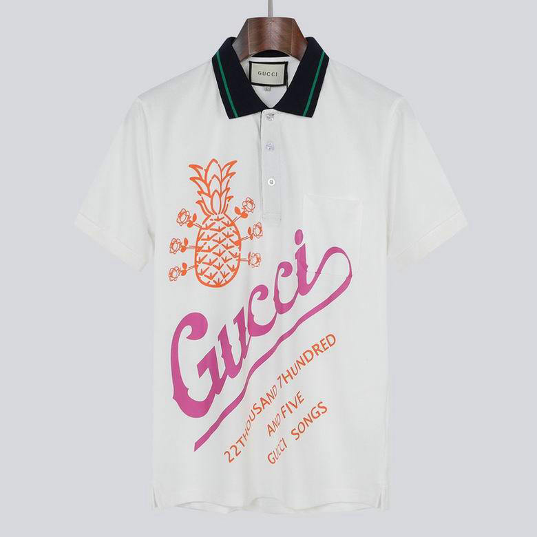 Wholesale Cheap G ucci Short Sleeve Lapel T-Shirts for Sale