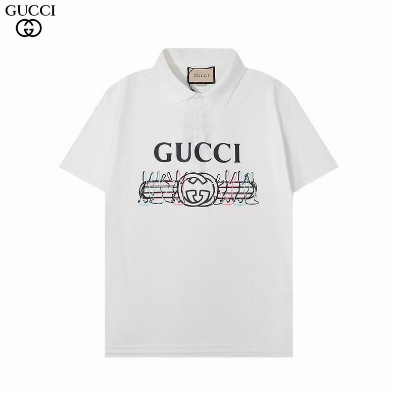 Wholesale Cheap G.ucci Short Sleeve Lapel T Shirts for Sale