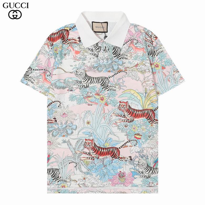 Wholesale Cheap G.ucci Short Sleeve Lapel T Shirts for Sale
