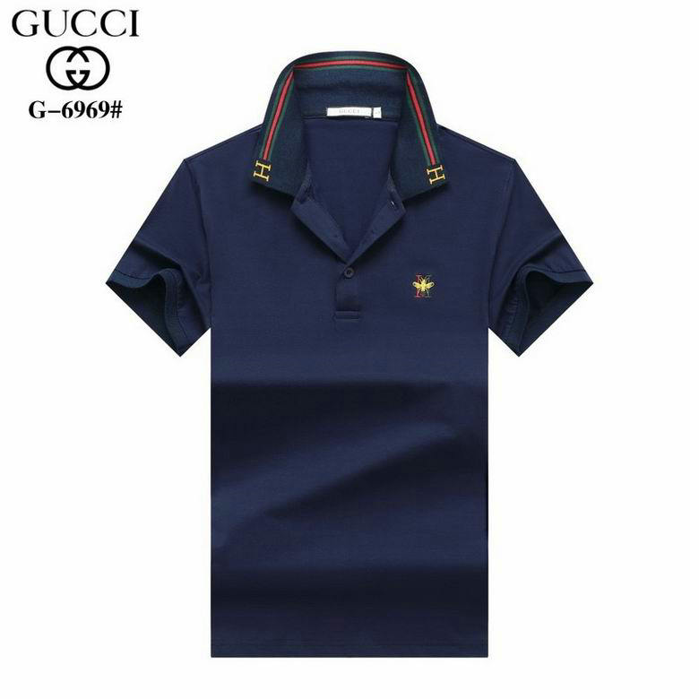 Wholesale Cheap G ucci men Short Sleeve Polo Lapel T-Shirts for Sale
