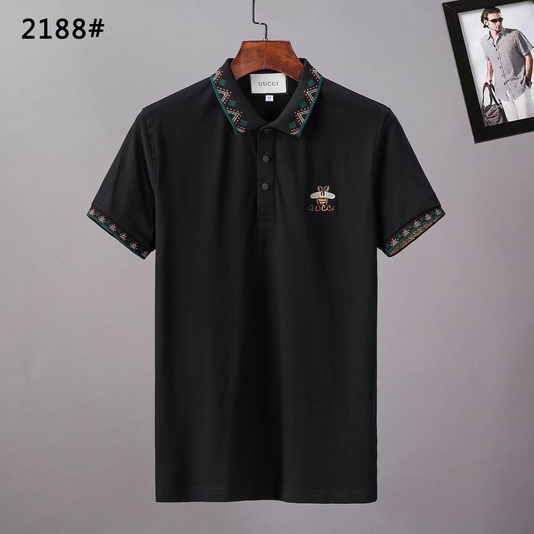 Wholesale Cheap G ucci Polo Short Sleeve Lapel T Shirts for Sale
