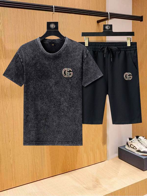 Wholesale High-quality G.ucci Short Sleeve Replica Designer Tracksuits Sets for sale