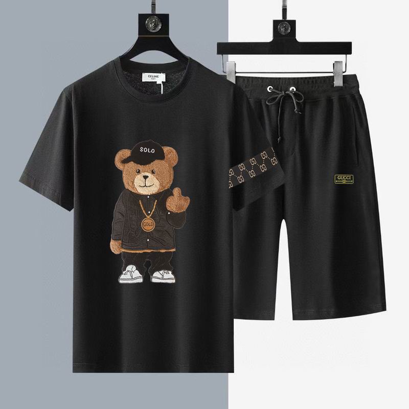 Wholesale High-quality G.ucci Short Sleeve Replica Designer Tracksuits Sets for sale