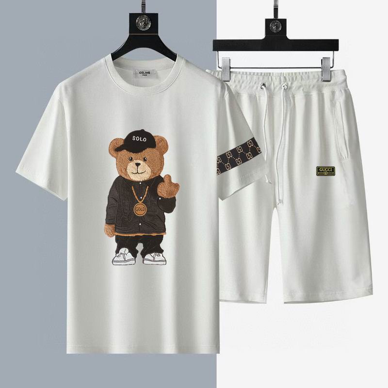 Wholesale High-quality G.ucci Short Sleeve Replica Designer Tracksuits Sets for sale