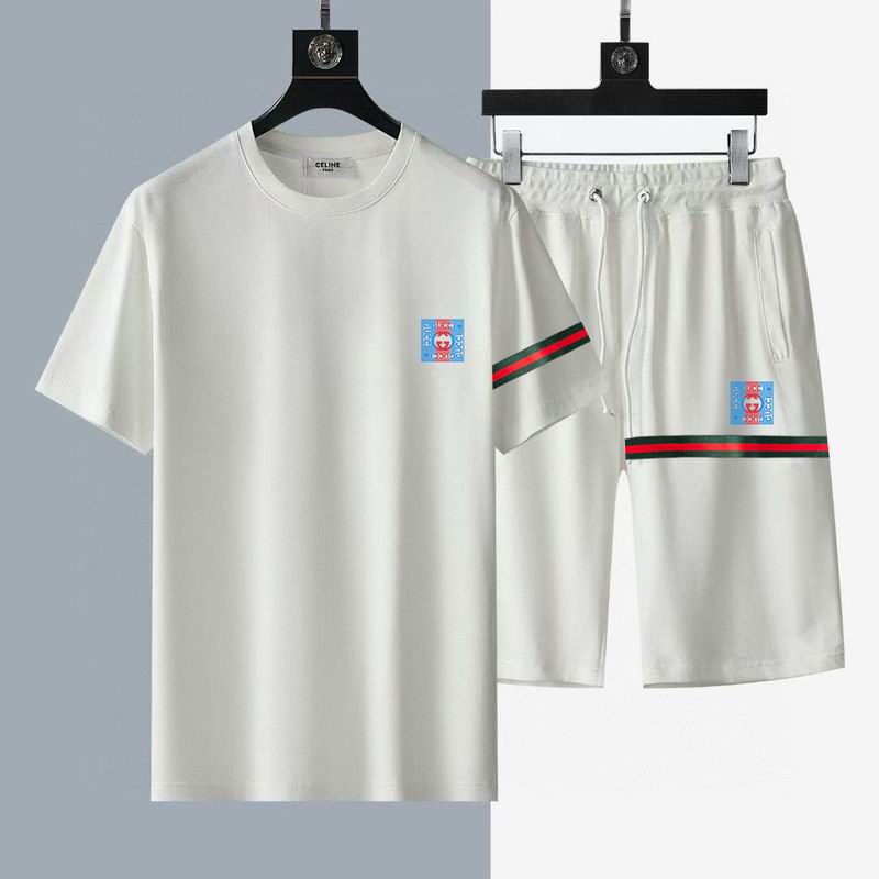 Wholesale High-quality G.ucci Short Sleeve Replica Designer Tracksuits Sets for sale