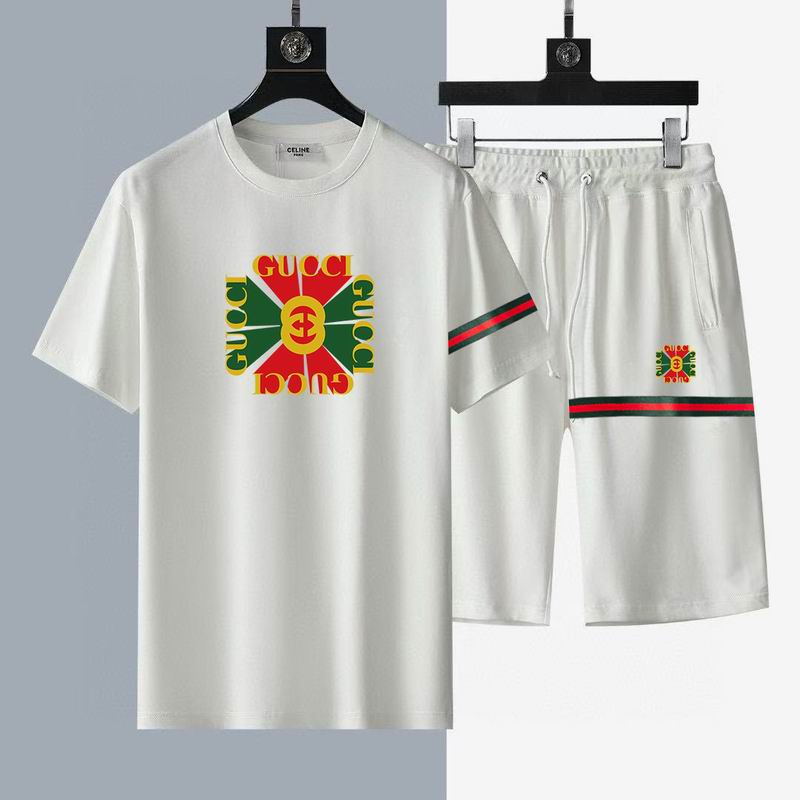 Wholesale High-quality G.ucci Short Sleeve Replica Designer Tracksuits Sets for sale