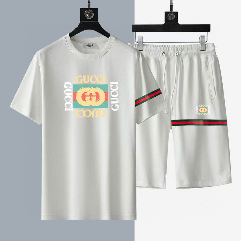 Wholesale High-quality G.ucci Short Sleeve Replica Designer Tracksuits Sets for sale