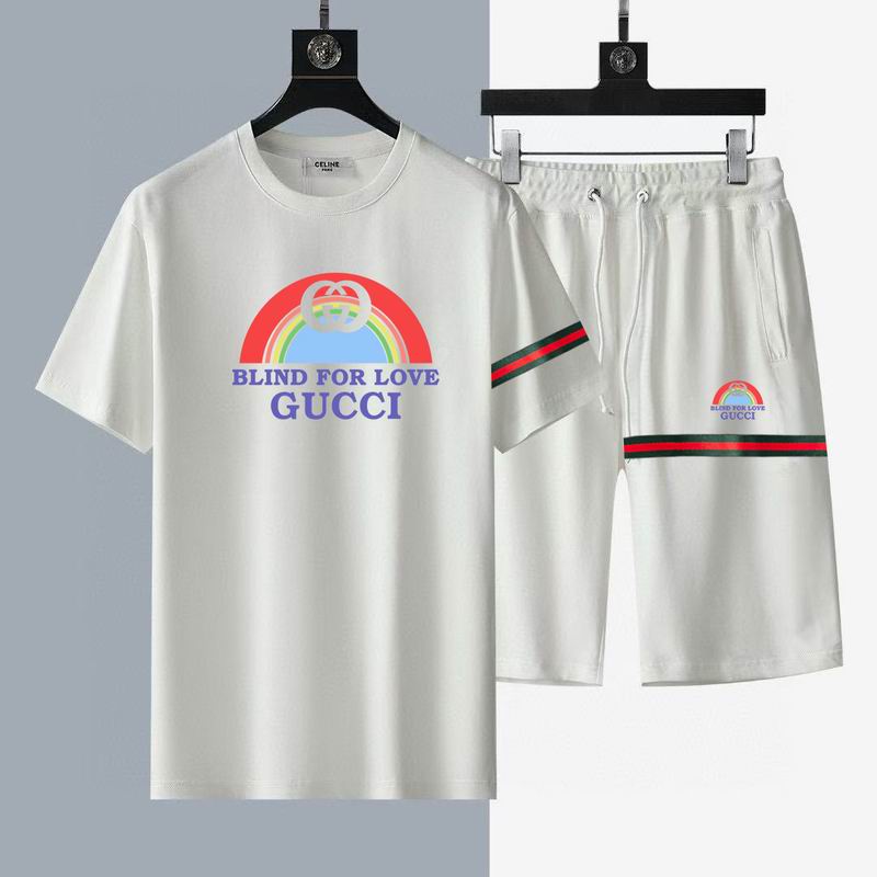 Wholesale High-quality G.ucci Short Sleeve Replica Designer Tracksuits Sets for sale