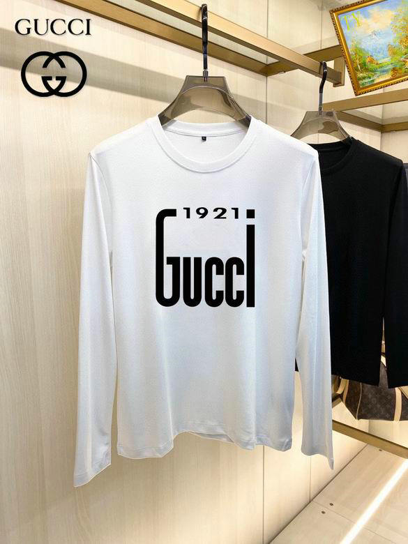 Wholesale Cheap G.ucci Long Sleeve Round Collar T Shirts for Sale