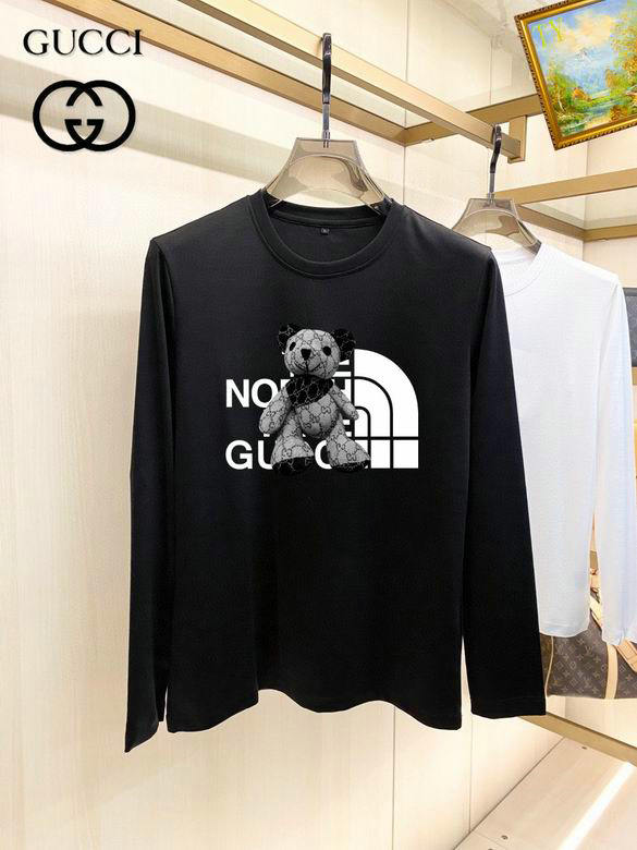 Wholesale Cheap G.ucci Long Sleeve Round Collar T Shirts for Sale