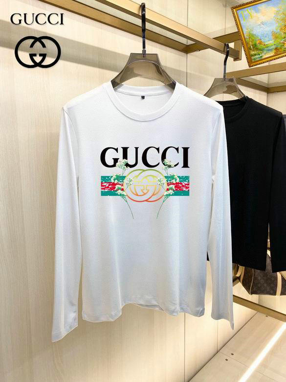 Wholesale Cheap G.ucci Long Sleeve Round Collar T Shirts for Sale