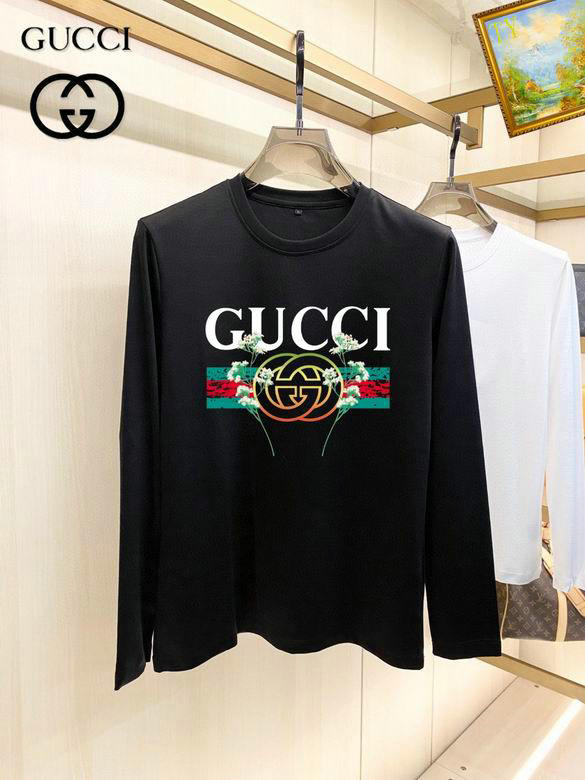 Wholesale Cheap G.ucci Long Sleeve Round Collar T Shirts for Sale