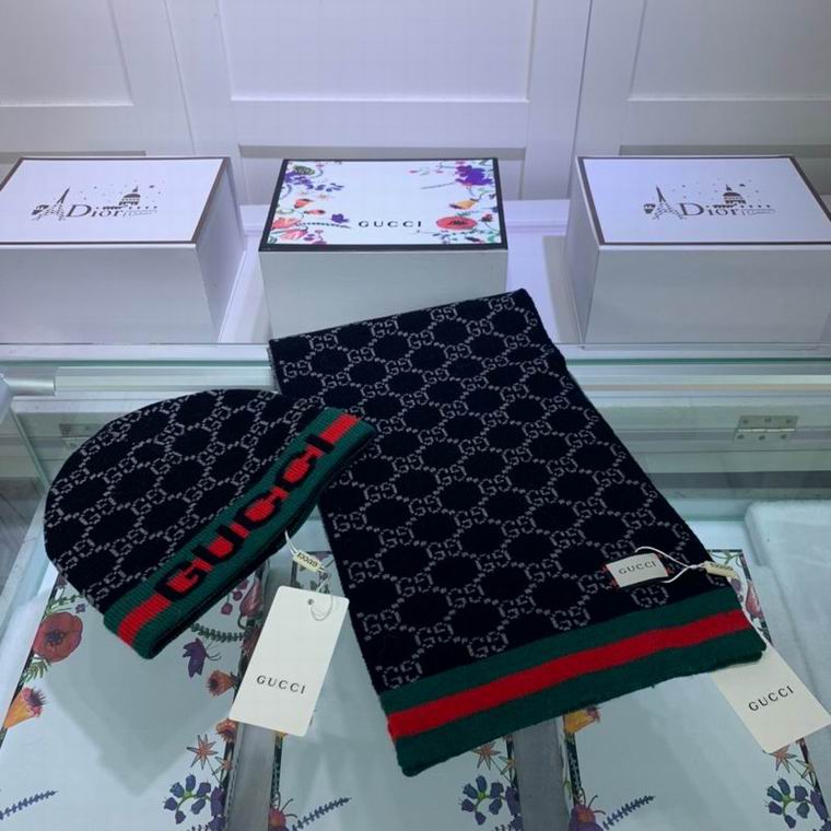 Wholesale Cheap G ucci Scarf Hats set