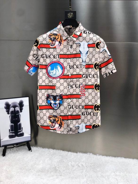 Wholesale Cheap G ucci Short Sleeve men Shirts for Sale