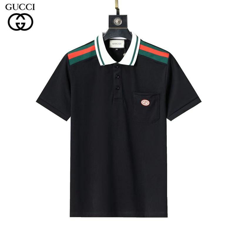 Wholesale High quality G ucci Short Sleeve Lapel Mens T Shirts for Sale