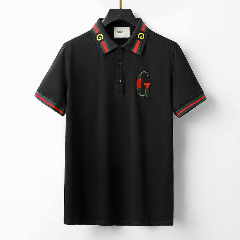 Wholesale Cheap G ucci men Short Sleeve Polo Lapel T-Shirts for Sale
