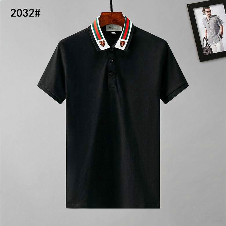 Wholesale Cheap G ucci men Short Sleeve Polo Lapel T-Shirts for Sale
