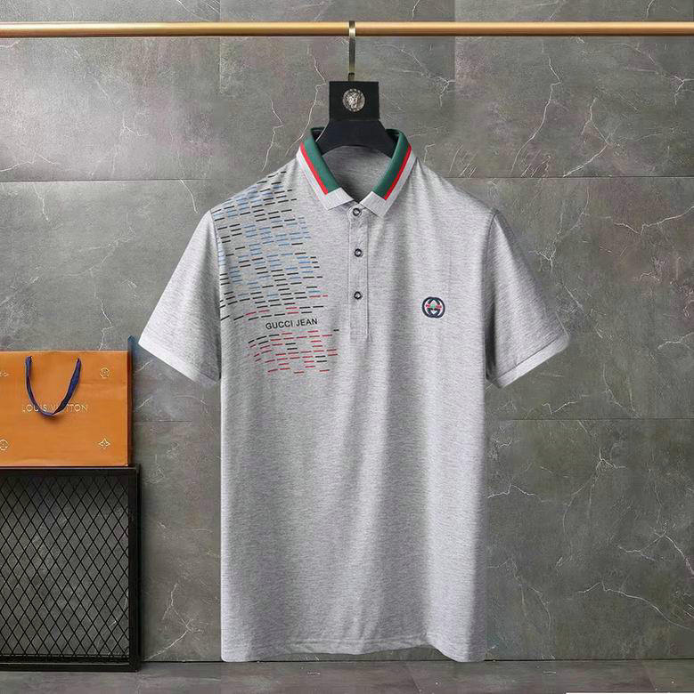 Wholesale Cheap G ucci Short Sleeve Lapel T Shirts for Sale