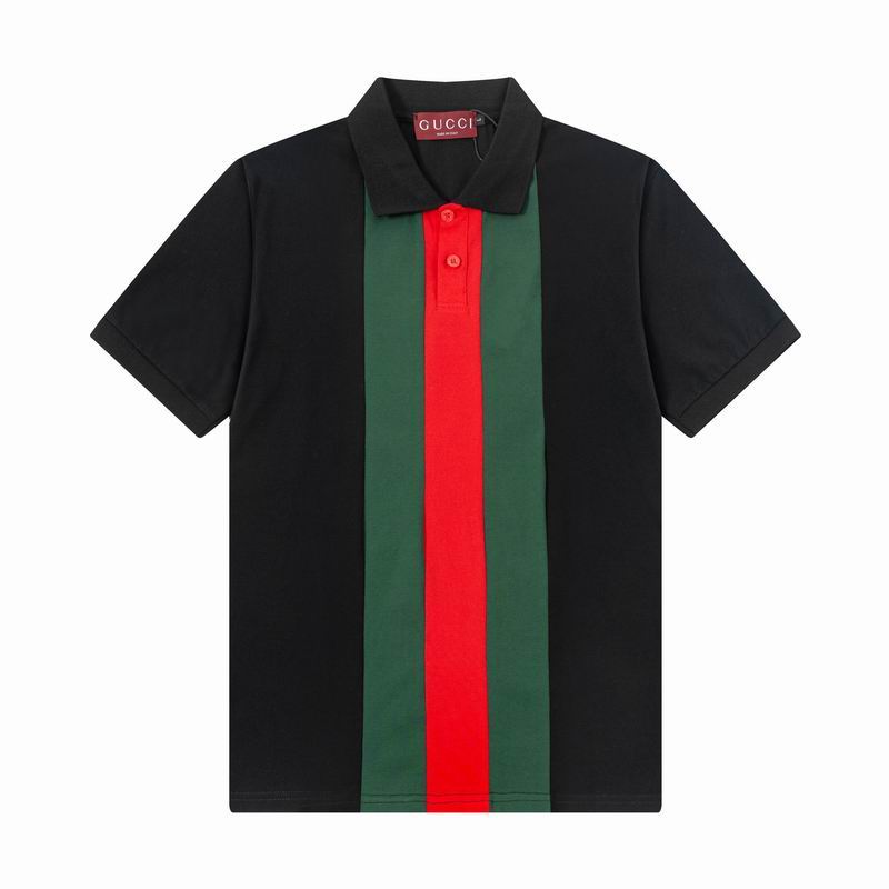 Wholesale Cheap High-quality men Fashion G.ucci Short Sleeve Lapel Replica Designer T Shirts for Sale