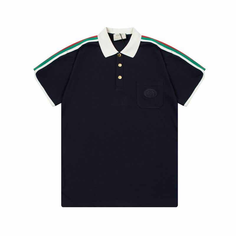 Wholesale Cheap High-quality men Fashion G.ucci Short Sleeve Lapel Replica Designer T Shirts for Sale