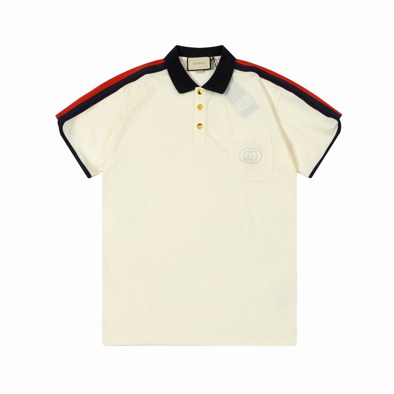 Wholesale Cheap High-quality men Fashion G.ucci Short Sleeve Lapel Replica Designer T Shirts for Sale