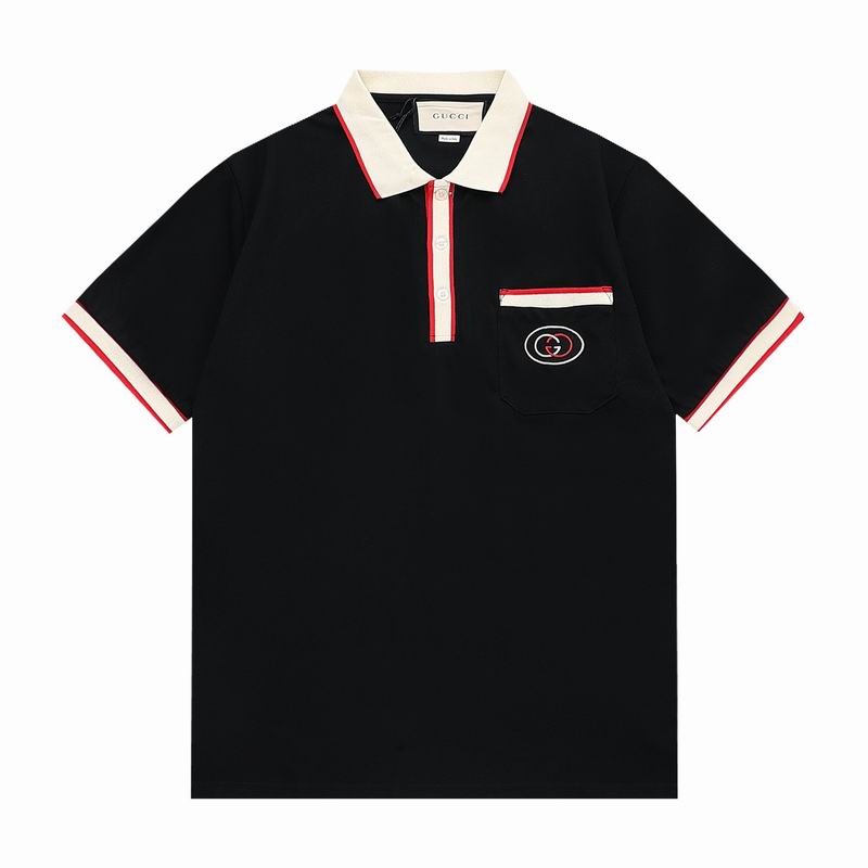 Wholesale Cheap High-quality men Fashion G.ucci Short Sleeve Lapel Replica Designer T Shirts for Sale