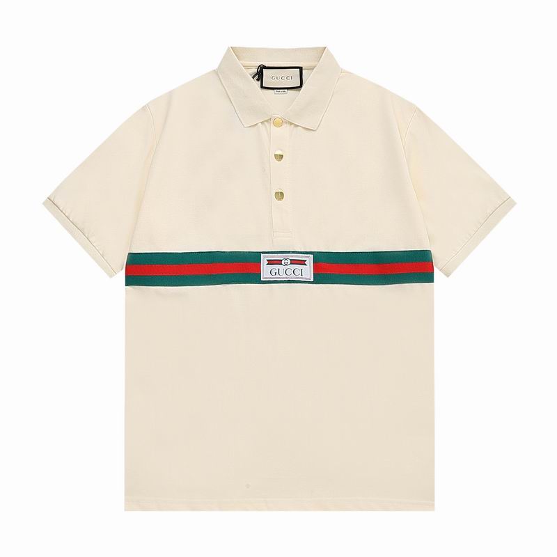 Wholesale Cheap High-quality men Fashion G.ucci Short Sleeve Lapel Replica Designer T Shirts for Sale