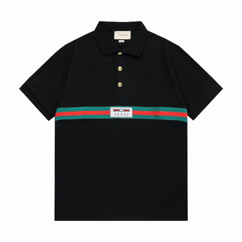 Wholesale Cheap High-quality men Fashion G.ucci Short Sleeve Lapel Replica Designer T Shirts for Sale