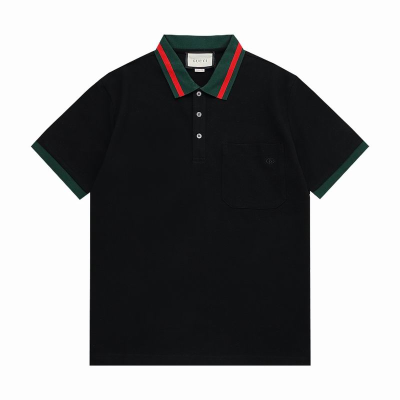 Wholesale Cheap High-quality men Fashion G.ucci Short Sleeve Lapel Replica Designer T Shirts for Sale