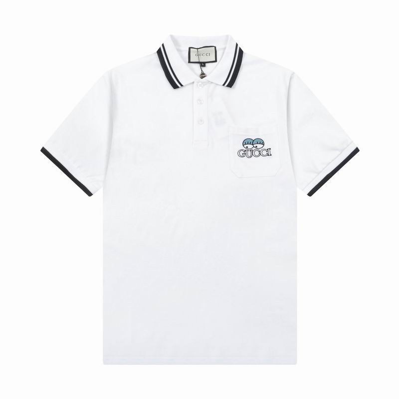 Wholesale Cheap High-quality men Fashion G.ucci Short Sleeve Lapel Replica Designer T Shirts for Sale