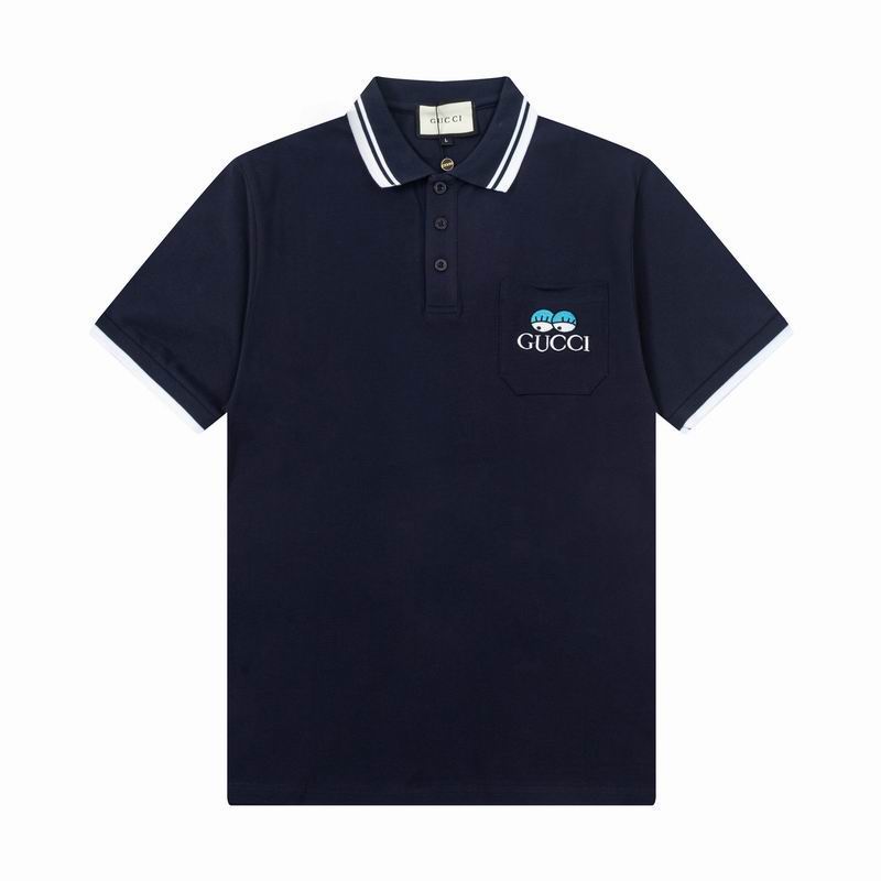 Wholesale Cheap High-quality men Fashion G.ucci Short Sleeve Lapel Replica Designer T Shirts for Sale