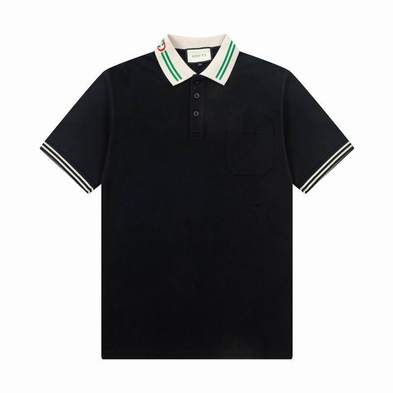Wholesale Cheap High-quality men Fashion G.ucci Short Sleeve Lapel Replica Designer T Shirts for Sale
