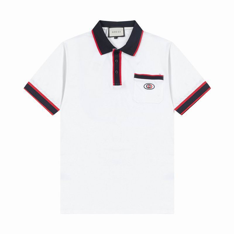 Wholesale Cheap High-quality men Fashion G.ucci Short Sleeve Lapel Replica Designer T Shirts for Sale