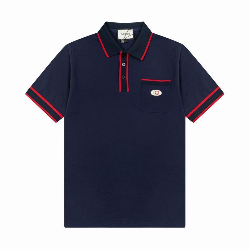 Wholesale Cheap High-quality men Fashion G.ucci Short Sleeve Lapel Replica Designer T Shirts for Sale