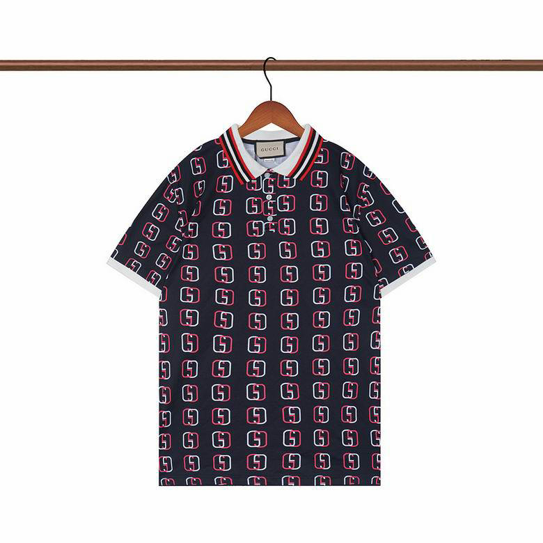 Wholesale Cheap G ucci Short Sleeve Lapel T Shirts for Sale