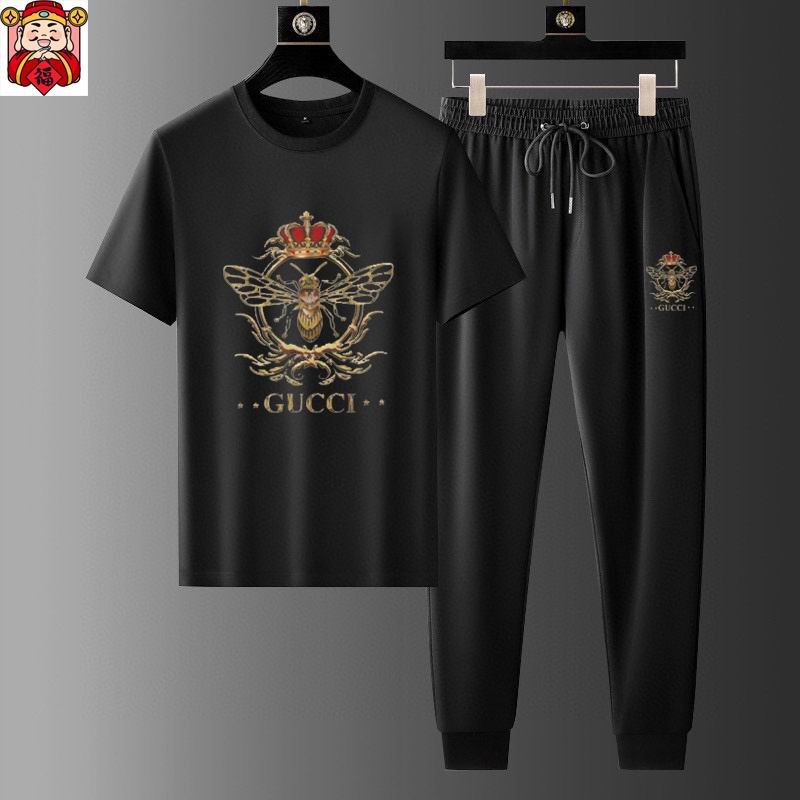 Wholesale High-quality Cheap G.ucci Fashion Short Sleeve Designer Tracksuits for sale