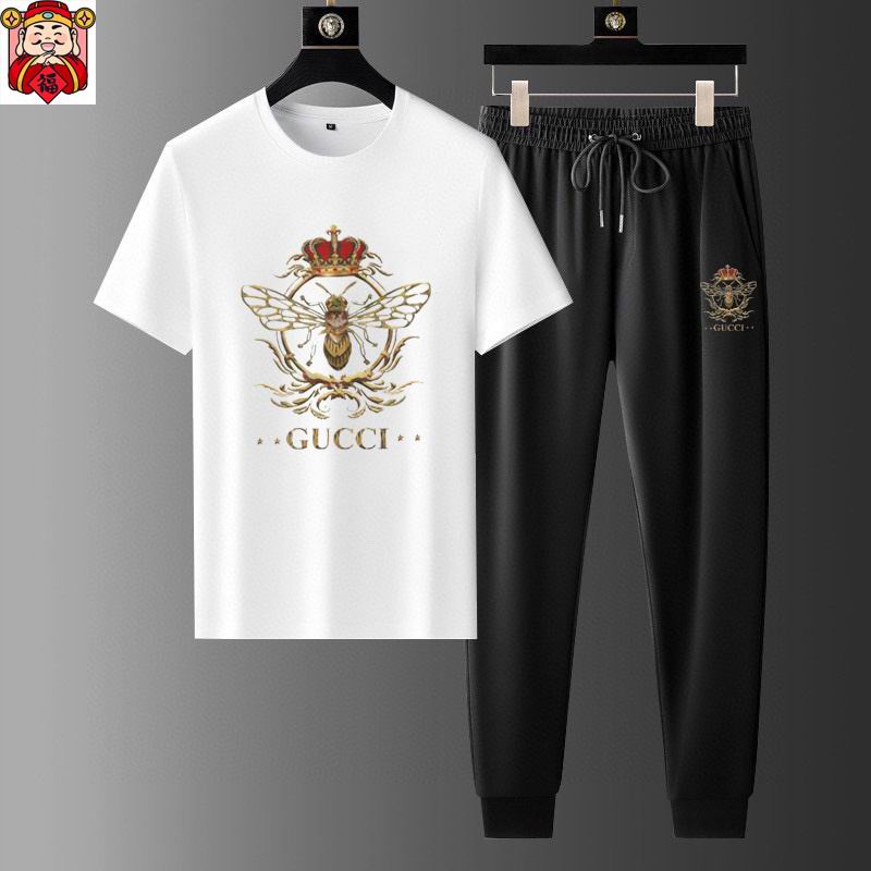 Wholesale High-quality Cheap G.ucci Fashion Short Sleeve Designer Tracksuits for sale