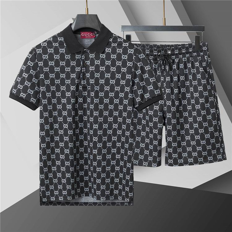 Wholesale Cheap G.ucci Short sleeve Tracksuit for Sale