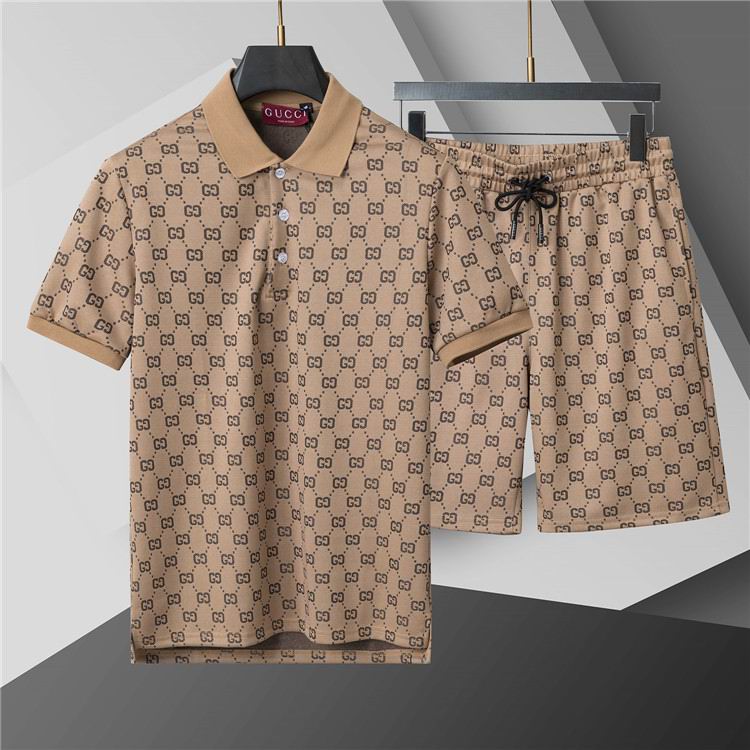 Wholesale Cheap G.ucci Short sleeve Tracksuit for Sale