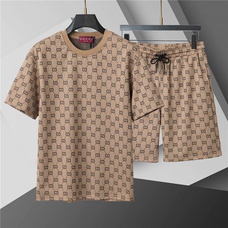 Wholesale Cheap G.ucci Short sleeve Tracksuit for Sale