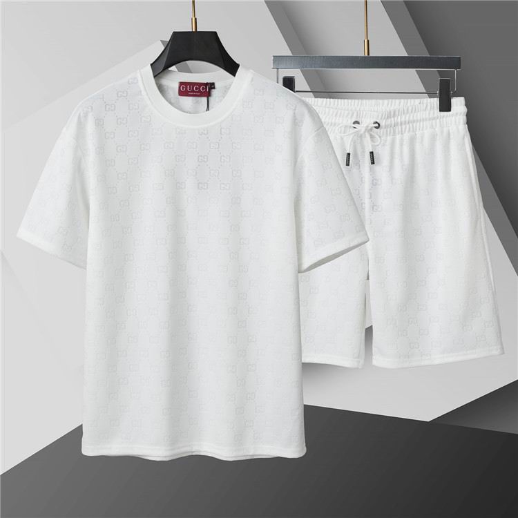 Wholesale Cheap G.ucci Short sleeve Tracksuit for Sale