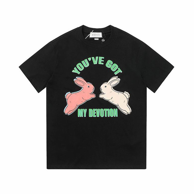 Wholesale Cheap G ucci Short Round Collar T shirts for Sale