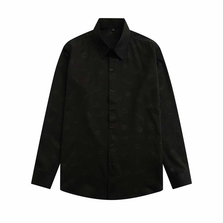 Wholesale Cheap G ucci Long Sleeve men Shirts for Sale