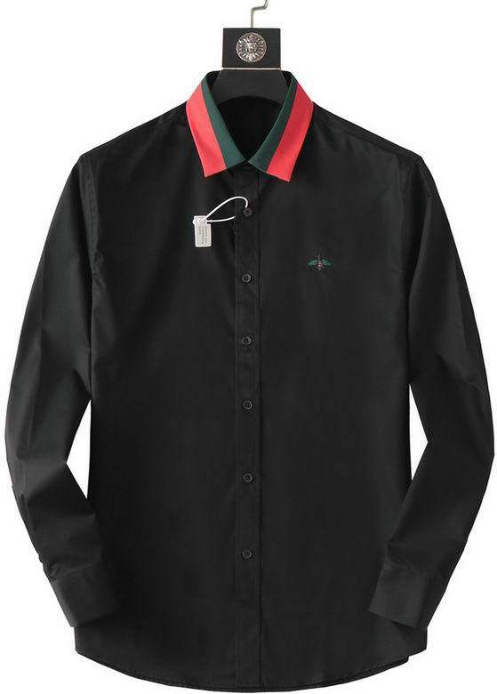 Wholesale Cheap G ucci Long Sleeve men Shirts for Sale