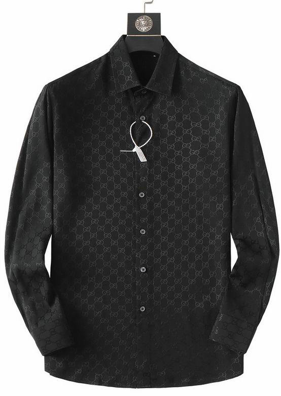 Wholesale Cheap G ucci Long Sleeve men Shirts for Sale