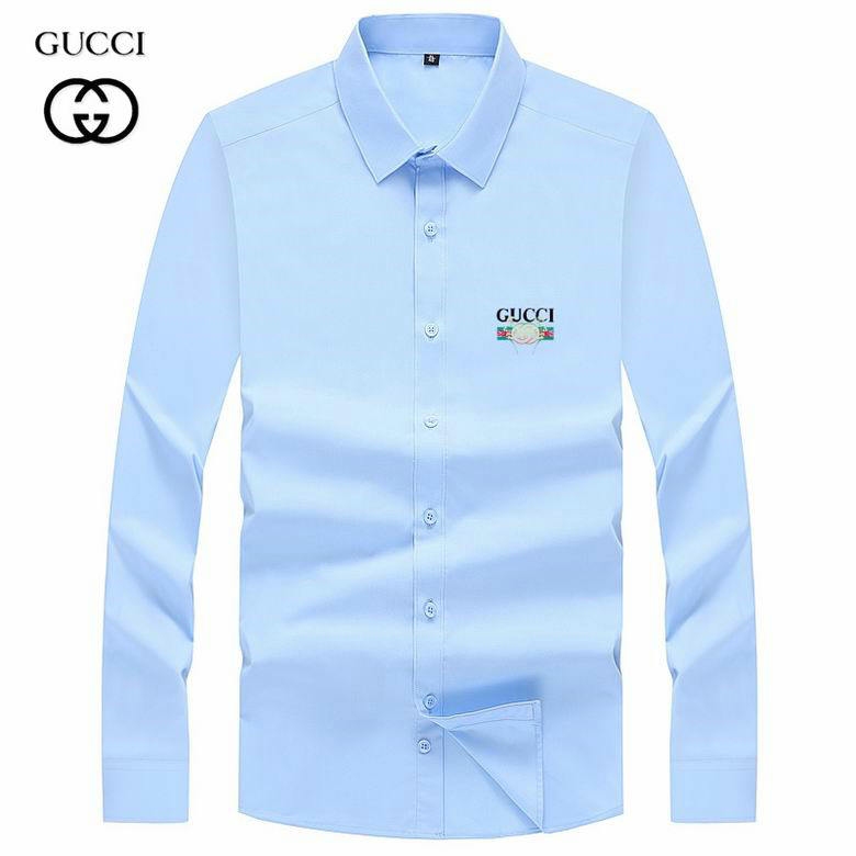 Wholesale Cheap G ucci Long Sleeve men Shirts for Sale